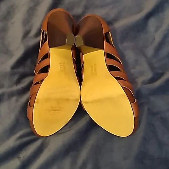 Franco Sarto Brown High Heel Zip Back Gladiator Shoes - Picture 6 of 8